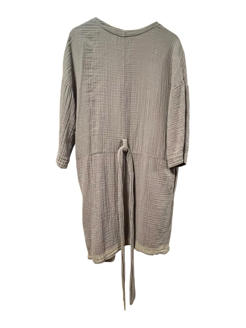 Saturday/Sunday Anthropologie Metallic Pop Cotton Gauze Robe Wild Mushroom M/L